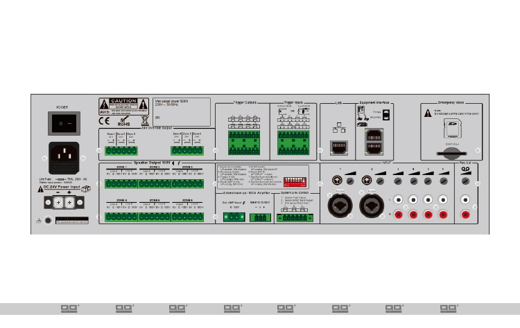 En54 Standard Zone Router 240W Class-D Amplifier Evac Alarm System En5240et